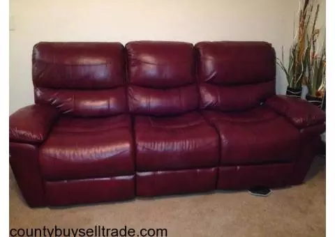 Beautiful leather sofa and rocker/recliner